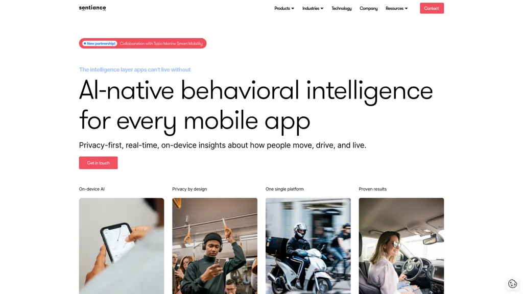 Sentiance.com screenshot
