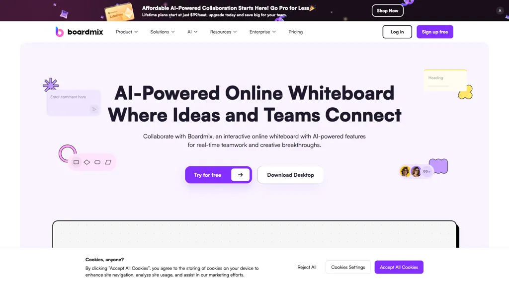 Boardmix online whiteboard screenshot