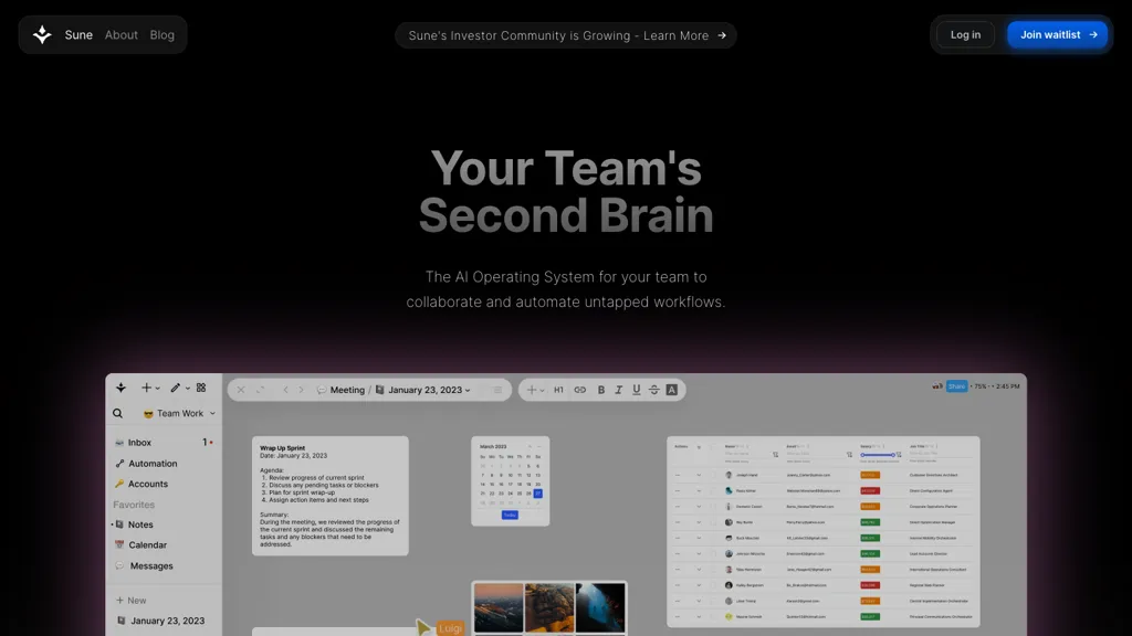 Sune AI screenshot